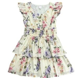 GAP X LoveShackFancy Kids Floral Flutter Sleeve Mini Dress 8